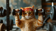 A Purr-fect Pump: This Gym-Loving Tabby Cat Raises the Bar for Pet Fitness and Well-Being, Image made using Generative AI