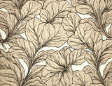 Fototapeta  - Illustration of brown leaves on a white background.