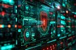 © ANNetz_PK - Digital screen Antivirus green shield fights malware red icons Alerts for blocked hijacking attempts Futuristic UI , High detail, High resolution,