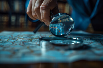 Poster - A private equity investor conducting due diligence on potential investment targets, assessing financial performance and growth prospects. Concept of private equity analysis. Generative Ai.