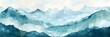 © Ziyan - watercolor background illustration landscape with mountains