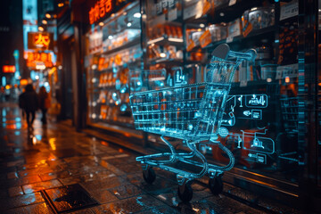 Poster - an e-commerce platform revolutionizing retail by offering online shopping experiences. concept of di