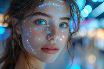 Poster - An AI-driven recommendation system analyzing user preferences to suggest personalized content or products. Concept of recommendation engines and personalization. Generative Ai.