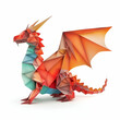 Paper Pastel Color Dragon Origami Sculpture 