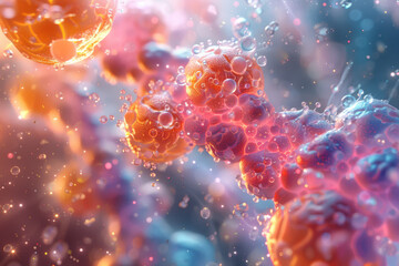 Poster - an abstract representation of the biochemical processes involved in the progression of a metabolic c