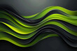 Green and black contrast corporate waves background. illustration design.