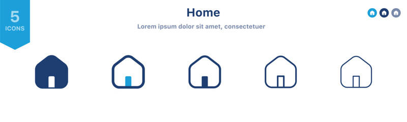 Poster - Home icons set. House symbol , Web home Main page icon symbol , Website homepage icon sign