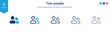 Two users group icon set - team user icon. two person or 2 employee staff icon - Group of people, friends, users icon