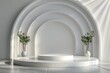 White Room With Arch and Vases