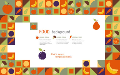 Wall Mural - Healthy food theme illustration vector design template. Background for flyer, coupon, card, voucher