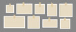 © vika_k - Set of photo frames glued on adhesive tape. Mood board template for mockup, poster design, banner, flyer, brochure. Empty square and rectangle paper note pieces collection. Vector blank memo pack
