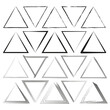 Set of triangle outlines. Geometric shape variety. Modern graphic elements. Vector illustration. EPS 10.