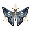 Butterfly in vintage style. Vector illustration on white background.