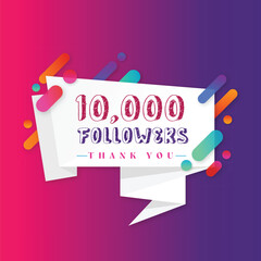 Sticker - follower, celebration, 10k, friend, background, media, star, neon, social, people, thank, vector, design, banner, heart, illustration, love, label, poster, template, happy, card, friends, network