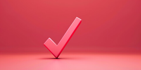 Poster - Check mark 3D illustration pink color