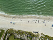 Overhead view over the beach along a Gulf Coast beach