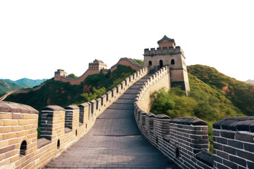 Wall Mural - PNG Walking on great wall of china landmark fortification architecture