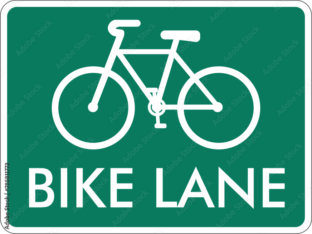 bike lane sign bicycle and pedestrian area bike route Stock Vector ...
