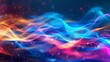 Abstract wave swirl colorful magical blured ribbon lines blue techno background Background. Energy stream flow hyper realistic 
