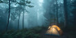 Wilderness Retreat Outdoor Tent Amidst Lush Greenery