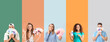 © Pixel-Shot - Collection of designers with color samples on color background