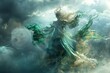ethereal goddess of the elements fantasy 3d digital illustration