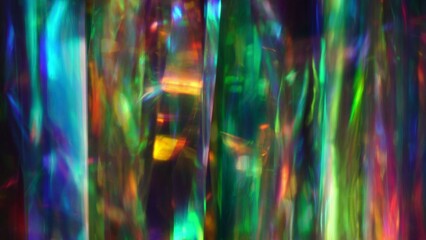 Fairy Christmas Lights Bokeh. Sparkling highlights and rainbow colors. Abstract festive party background