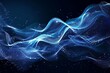 flowing digital particles in abstract smoky wave design dynamic vector background illustration