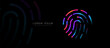 Fingerprint logo. cyber security technology. Security system. Vector illustration