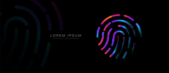 Poster - Fingerprint logo. cyber security technology. Security system. Vector illustration