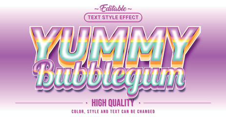 Poster - Editable text style effect - Yummy Bubble Gum text style theme.