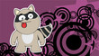 chibbi raccoon  character cartoon background in vector format