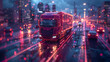 night city traffic,
Smart transportation and intelligent communication