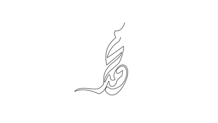 Wall Mural - Animated self drawing of Calligraphy name of Prophet Muhammad video illustration. Calligraphy name of Prophet Muhammad in simple linear style illustration.  Arabic Translate : Prophet Muhammad