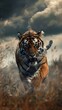 tiger walking field tall grass highly avatar impressive portrait dangerous faster hostile pacing jungle stunning