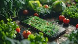 Fototapeta Przestrzenne - Sustainable Food Sourcing Mobile App Interface