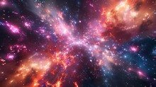 Sweeping Bands Of Colorful Explosions Stretch Across The Galaxy Creating A Breathtakingly Beautiful Sight.