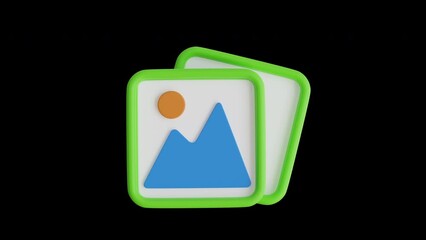 Aufkleber - 3D Animation of Gallery Creating Memorable Moment Collection | Alpha Channel
