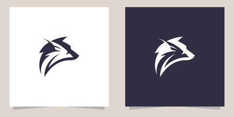 wolf with bird logo design