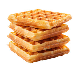 Wall Mural - Stack of waffles isolated on transparent background