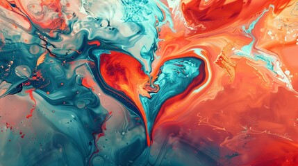 Fluid abstract shapes merging together, symbolizing two hearts becoming one. 