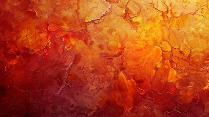 Poster - Abstract, crackling textures in fiery oranges and reds, mimicking a witch's cauldron. 