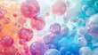 Swirling pastel balloons abstract, floating freely, embodying lightness and happiness. 