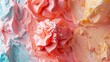 Abstract cake layers with colorful frosting textures, symbolizing sweetness and indulgence. 