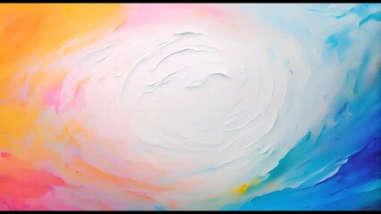 Canvas Print - Abstract watercolor background with white copy space in the center.