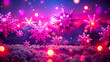 Pink snowflakes illustration