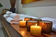 Spa ambiance with aromatic candles tranquil and soothing