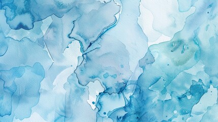 Poster - Soft watercolor washes blending azure blues and turquoise, evoking clear summer skies and refreshing waters.