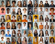 © Surachetsh - composite portrait featuring headshots of diverse women of all ages, genders, and ethnicities against a white gray and colorful flat background, celebrating inclusivity and diversity.