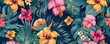 vibrantly colored, elegant vintage floral patterns with tropical flowers